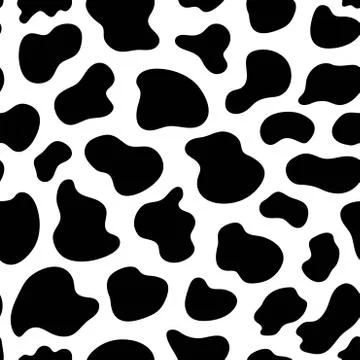Black and white seamless pattern with cow skin texture Stock Illustration