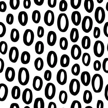 Black and white seamless pattern with doodle circles Stock Illustration