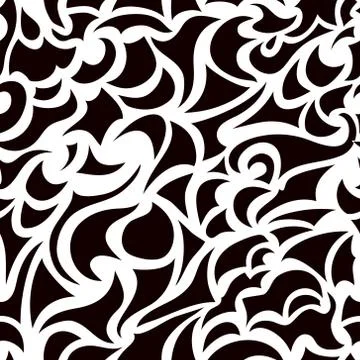Black and white seamless pattern. Wave vector abstract background 스톡 일러스트