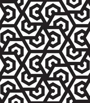 Black and White. Seamless Pattern. Abstract Psychedelic Art Background. Vecto Illustrazione stock