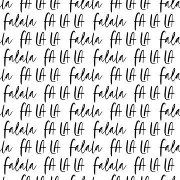 Black and white seamless pattern with Fa la la words. Stock Illustration