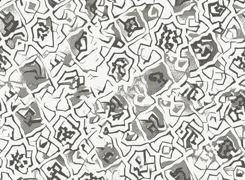 Black and White Seamless Pattern Looping Vector Abstract Painting Background Art Stock Illustration