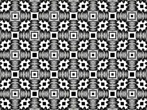 Black and white seamless pattern with flowers Stock Illustration