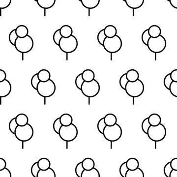 Black and white seamless pattern with tree icon. Vector trees symbol sign Illustrazione stock