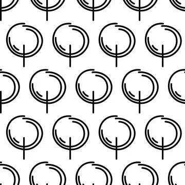 Black and white seamless pattern with tree icon. Vector trees symbol sign 스톡 일러스트