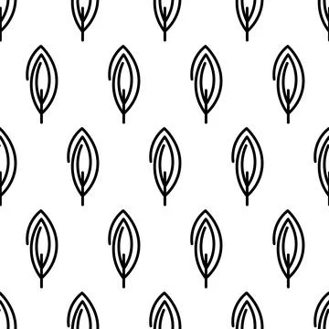 Black and white seamless pattern with tree icon. Vector trees symbol sign Stock Illustration