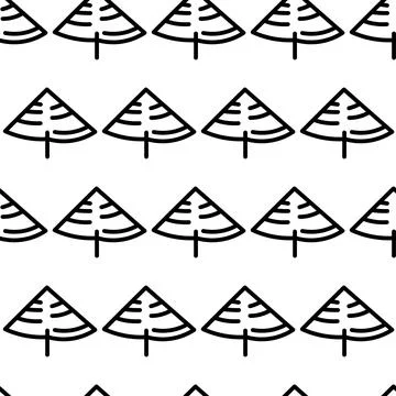 Black and white seamless pattern with tree icon. Vector trees symbol sign Illustrazione stock