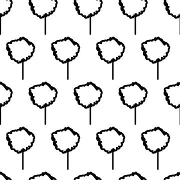 Black and white seamless pattern with tree icon. Vector trees symbol sign Stock Illustration