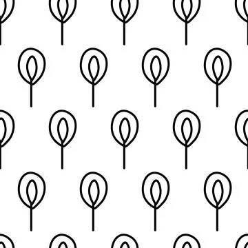 Black and white seamless pattern with tree icon. Vector trees symbol sign 스톡 일러스트