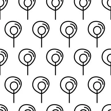Black and white seamless pattern with tree icon. Vector trees symbol sign Illustrazione stock