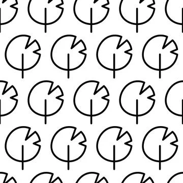 Black and white seamless pattern with tree icon. Vector trees symbol sign 스톡 일러스트