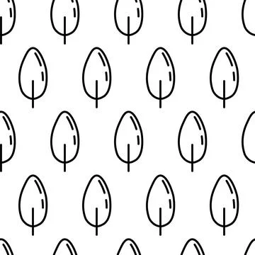Black and white seamless pattern with tree icon. Vector trees symbol sign イラスト素材