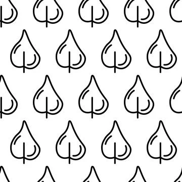 Black and white seamless pattern with tree icon. Vector trees symbol sign Stock Illustration