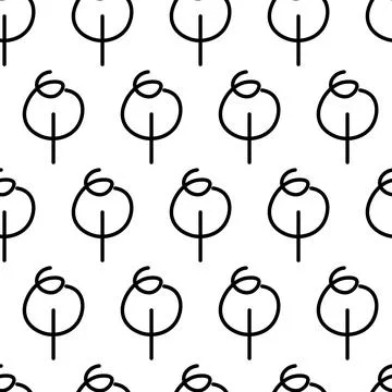 Black and white seamless pattern with tree icon. Vector trees symbol sign Illustrazione stock