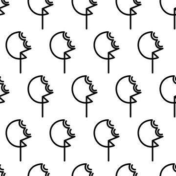 Black and white seamless pattern with tree icon. Vector trees symbol sign Illustrazione stock