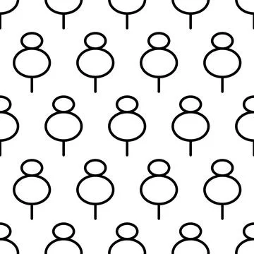 Black and white seamless pattern with tree icon. Vector trees symbol sign イラスト素材