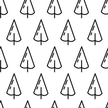 Black and white seamless pattern with tree icon. Vector trees symbol sign 库存插图