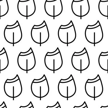 Black and white seamless pattern with tree icon. Vector trees symbol sign Illustrazione stock