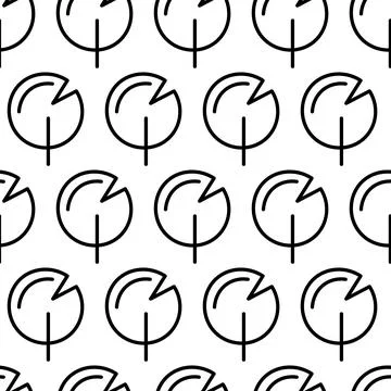 Black and white seamless pattern with tree icon. Vector trees symbol sign Stock Illustration