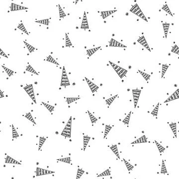 Black and white seamless pattern for Christmas and winter holidays. Minimal and Stock Illustration