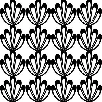 Black and white seamless pattern clam sea shell, simple contrast background f Stock Illustration