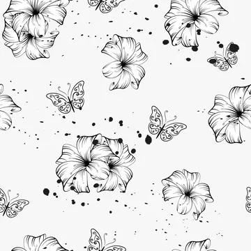 Black and white seamless pattern Illustrazione stock