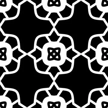 Black and white seamless pattern with intricate organic pattern Stock Illustration