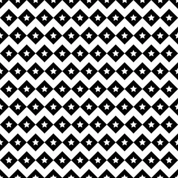 Black and white seamless pattern with star and starry sky, cute ornament back Illustrazione stock