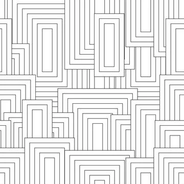 Black and white seamless pattern for coloring book in doodle style. Rectangle イラスト素材