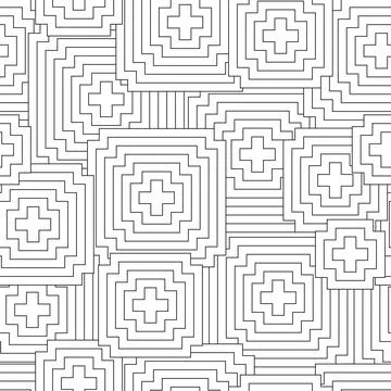 Black and white seamless pattern for coloring book in doodle style. Polygons Stock Illustration