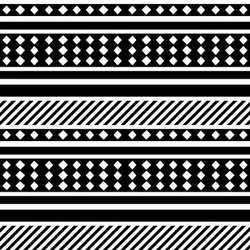 Black and white seamless pattern with rhombus Stock Illustration