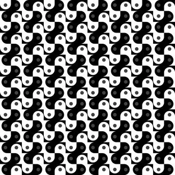 Black and white seamless pattern with geometric abstract circles shapes Stock Illustration