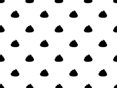 Black and white seamless pattern with poop. Poop. Vector background. Stock Illustration