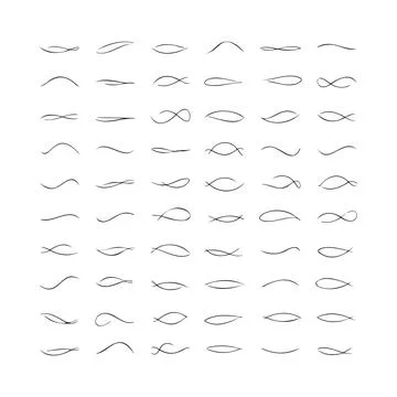 Black and white seamless pattern of curved wavy lines and squiggles in a gr.. Stock Illustration