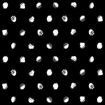 Black and white seamless pattern featuring hand drawn textured dots with rough 스톡 일러스트