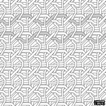 Black and white seamless patterns with geometric texture Иллюстрация