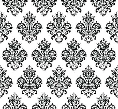 Black and white Seamless Repeating Vector Pattern. Elegant Design Stock Illustration