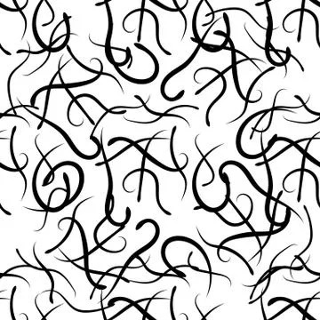 Black and white seamless vector pattern with snakes. eps 10 Illustrazione stock