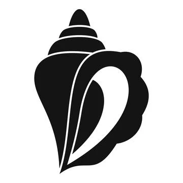 Black and white seashell icon representing marine life and coastal living 스톡 일러스트