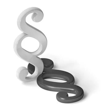Black and white section marks 3d for law and order concept Stock Photos