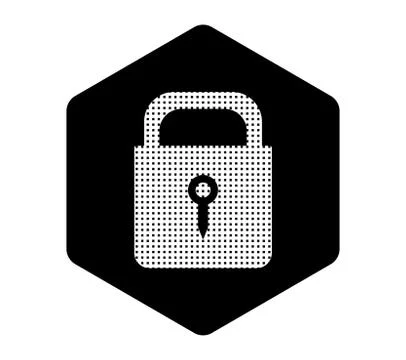 Black and white security icon with vector Stock Illustration