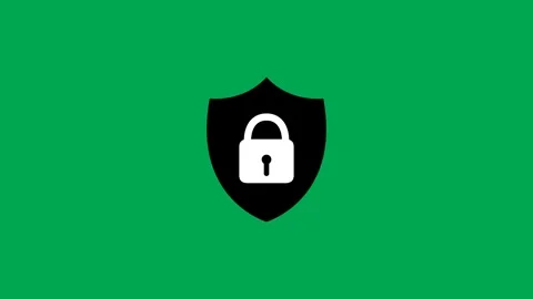 Black and white security shield icon animation with locked padlock Vídeos de archivo 315245064