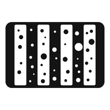 Black and white server rack icon showing big data processing Stock Illustration