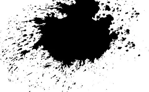 Black and white set of scribble stains, brush stroke bundle, grunge splatte イラスト素材