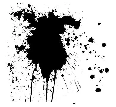 Black and white set of scribble stains, brush stroke bundle, grunge splatte イラスト素材