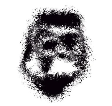 Black and white set of scribble stains, brush stroke bundle, grunge splatte イラスト素材