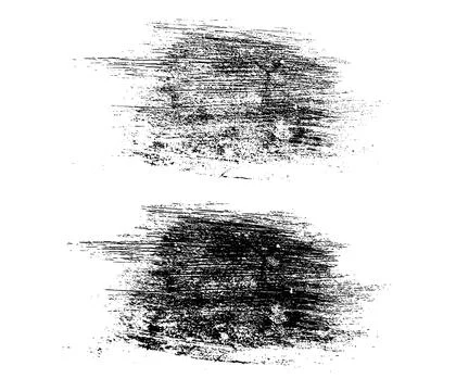 Black and white set of scribble stains, brush stroke bundle, grunge splatte Stock Illustration