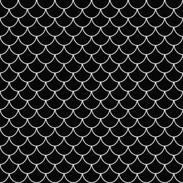 Black and White Shell Tiles Pattern Repeat Background 스톡 일러스트