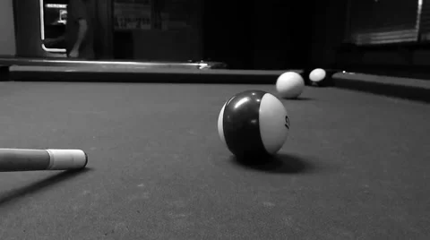 Black and white shooting pool game Vídeos de archivo 45356185