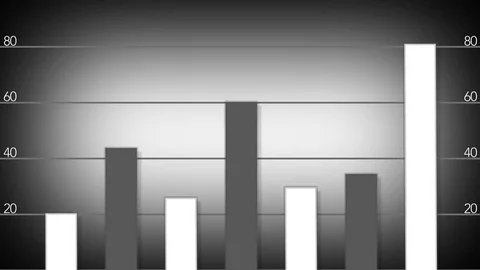 Black and white Simple 2D Fluctuating Bar Graph Loop Stock-Footage 80846049